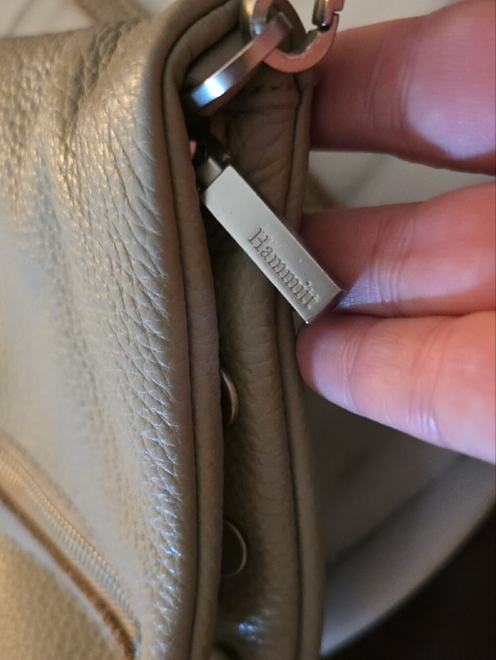 Hammitt Small VIP Neutral Taupe Leather Crossbody Bag - Picture 15 of 17